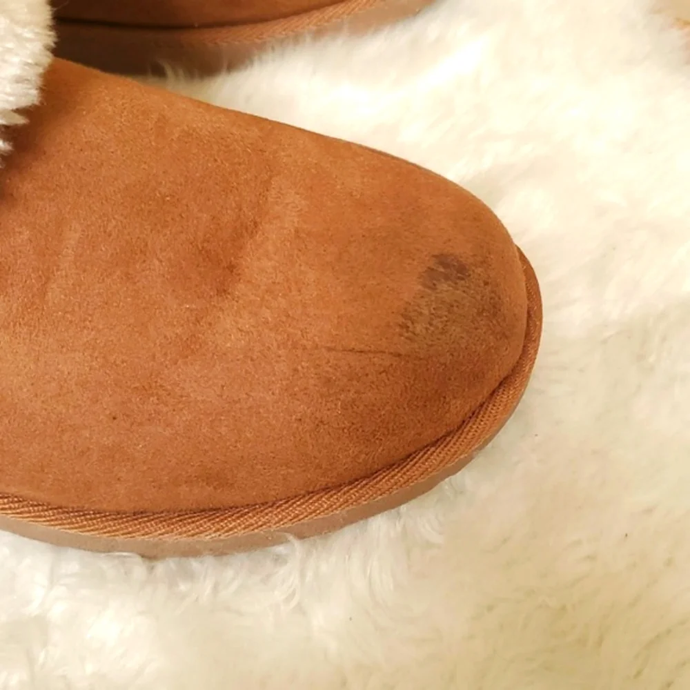 Makalu Halana Furry White and Brown Boots Size 8M